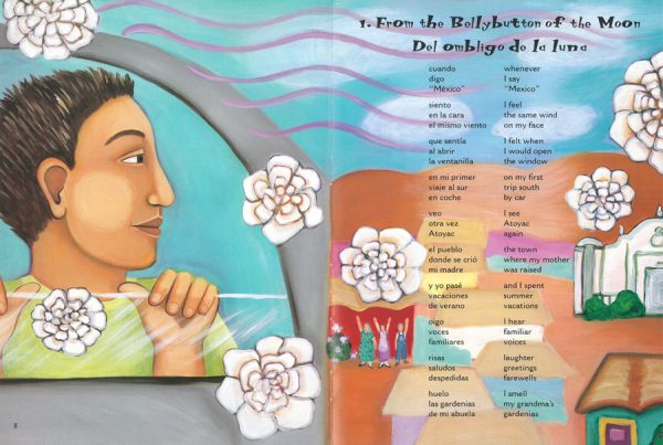 Interior spread #3 for From the Bellybutton of the Moon and Other Summer Poems by Francisco X. Alarcón and Maya Gonzalez