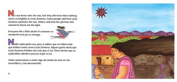 Interior spread #2 for The Woman Who Outshone the Sun / La mujer que brillaba aún más que el sol by Alejandro Cruz Martinez; Rosalma Zubizarreta and Fernando Olivera