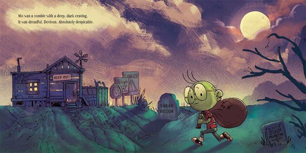 Interior spread #1 for Zombies Don't Eat Veggies by Jorge Lacera; Megan Lacera and Jorge Lacera