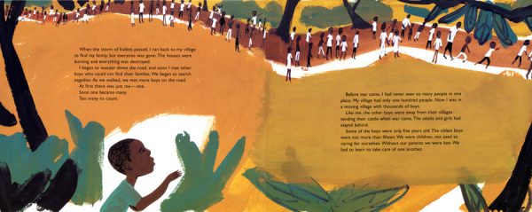 Interior spread #1 for Brothers in Hope by Mary Williams and R. Gregory Christie