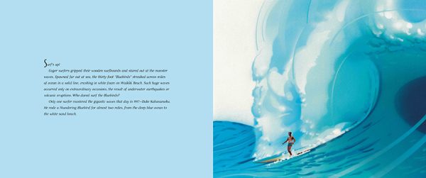 Interior spread #1 for Surfer of the Century by Ellie Crowe and Richard Waldrep