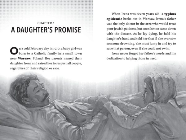 Interior spread #1 for The Story of World War II Hero Irena Sendler by Marcia Vaughan Crews and Ron Mazellan