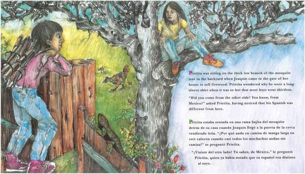 Interior spread #1 for Friends from the Other Side / Amigos del otro lado by Gloria Anzaldúa and Consuelo Mendez