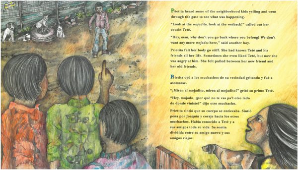 Interior spread #3 for Friends from the Other Side / Amigos del otro lado by Gloria Anzaldúa and Consuelo Mendez