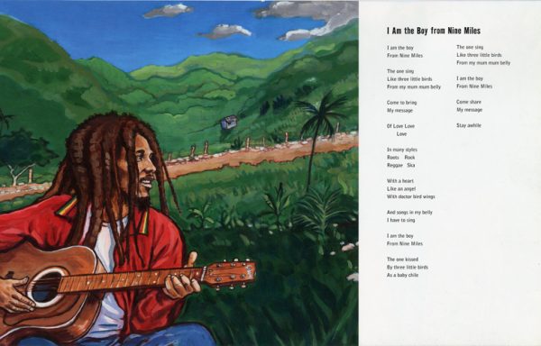 Interior spread #2 for I and I Bob Marley by Tony Medina and Jesse Joshua Watson