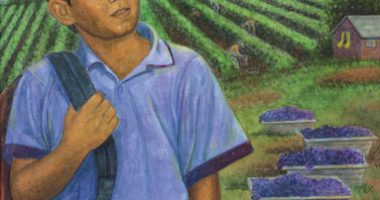 Front cover for Primer día en las uvas by L. King Perez and Robert Casilla