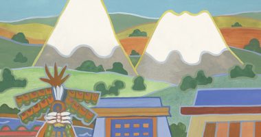 Front cover for Los dos volcanes by Barbara M. Flores; Elena Castro; Eddie Hernández and John Martinez