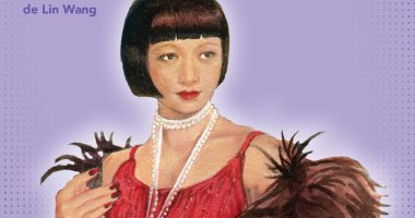 Front cover for La historia de la estrella de cine Anna May Wong by Paula Yoo; Eida del Risco and Lin Wang
