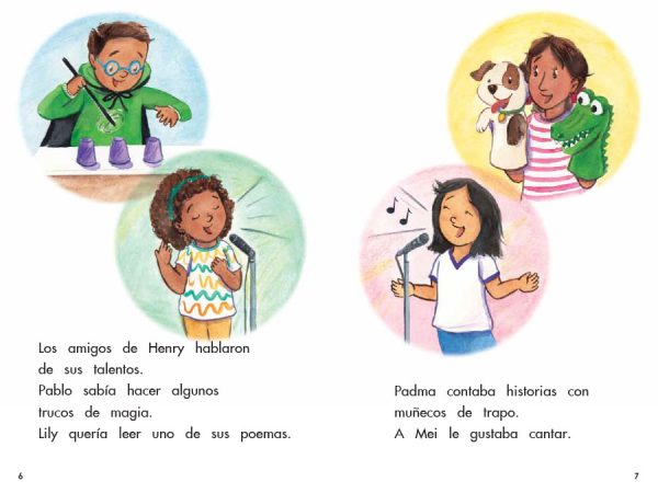 Interior spread #2 for La muestra de talentos (Confetti Kids #11) by Samantha Thornhill and Shirley Ng-Benitez