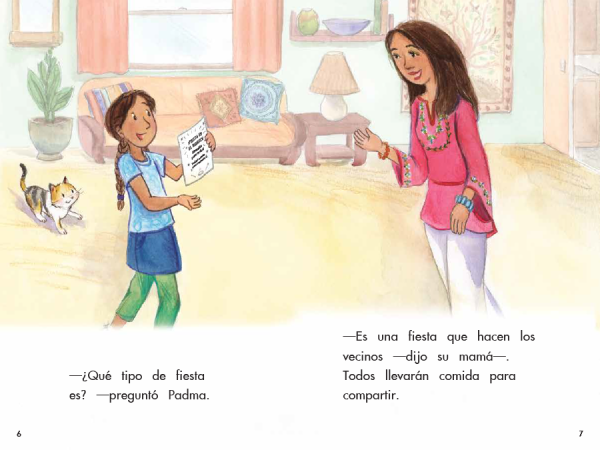 Interior spread #2 for Fiesta en el barrio (Confetti Kids #3) by Gwendolyn Hooks and Shirley Ng-Benitez