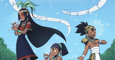 Front cover for The Hero Twins and the Magic of Song by David Bowles; David Bowles