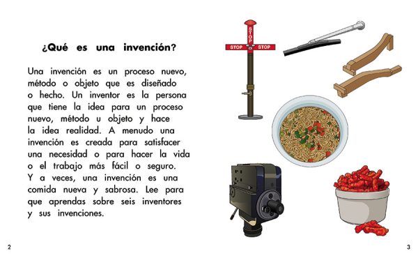 Interior spread #1 for Inventores y sus invenciones by Barbara Flores; Elena Castro; Eddie Hernández