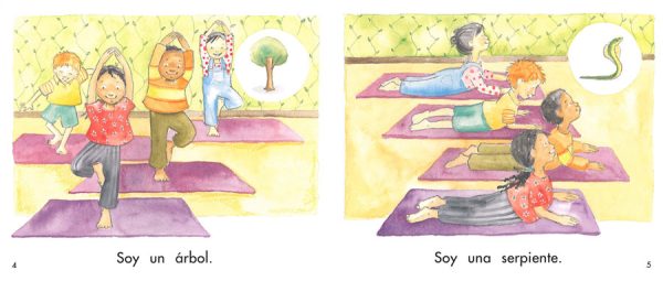 Interior spread #1 for La clase de yoga by Uma Krishnaswami and Stephanie Roth Sisson