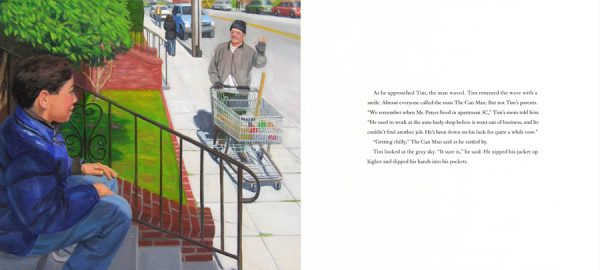 Interior spread #2 for The Can Man by Laura E. Williams and Craig Orback