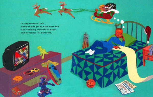 Interior spread #3 for Christmas Makes Me Think by Tony Medina and Chandra Cox