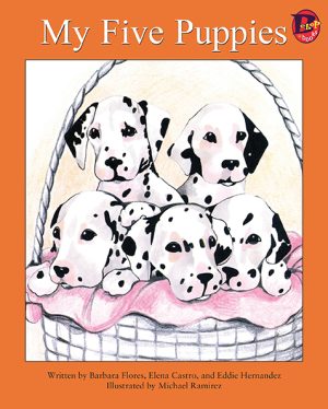 Front cover for My Five Puppies by Elena Castro; Barbara Flores; Eddie Hernandez and Michael Ramirez