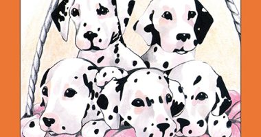 Front cover for My Five Puppies by Elena Castro; Barbara Flores; Eddie Hernandez and Michael Ramirez