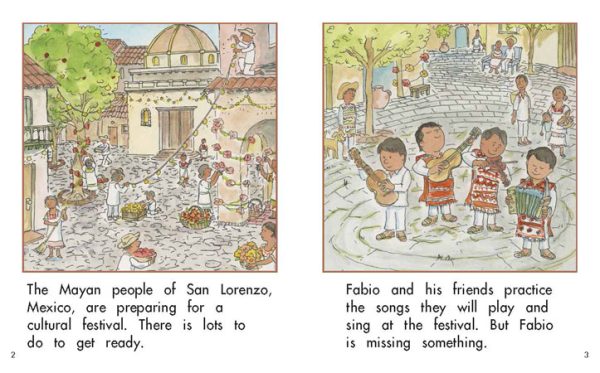 Interior spread #2 for Fabio and the Mayan Festival by Barbara Flores; Elena Castro; Eddie Hernández