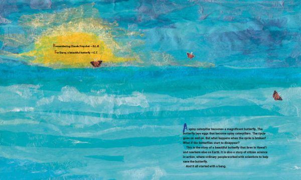 Interior spread #1 for Butterfly for a King by Cindy Trumbore; Susan L. Roth and Susan L. Roth