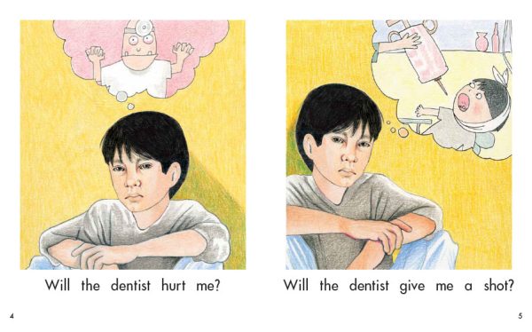 Interior spread #3 for No Dentist for Me! by Elena Castro; Barbara Flores; Eddie Hernandez and Michael Ramirez; Mary Ramírez-Greene