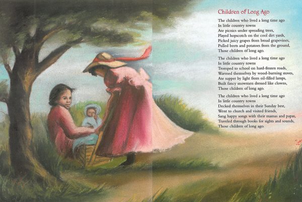 Interior spread #1 for Children of Long Ago by Lessie Jones Little; Eloise Greenfield and Jan Spivey Gilchrist