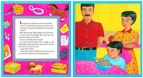 Interior spread #1 for The Birthday Swap by Loretta Lopez and Loretta Lopez