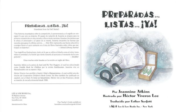 Interior spread #1 for Preparadas... listas... ¡Ya! by Jeannine Atkins and Hector Lee