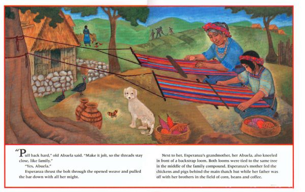 Interior spread #3 for Abuela's Weave by Omar S. Castañeda and Enrique O. Sanchez