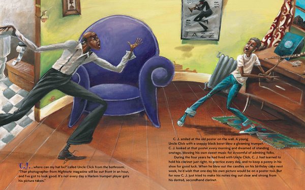 Interior spread #1 for Sweet Music in Harlem by Debbie Taylor and Frank Morrison