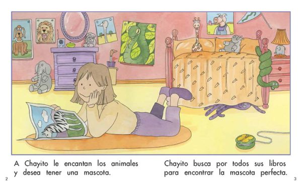 Interior spread #2 for Una mascota para Chayito by Barbara Flores; Elena Castro; Eddie Hernández