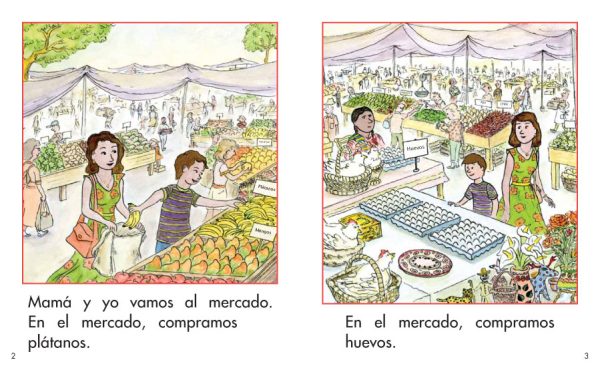 Interior spread #2 for En el mercado by Elena Castro; Barbara Flores; Eddie Hernandez