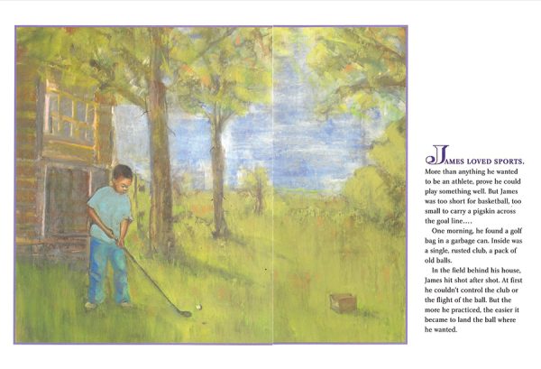 Interior spread #1 for Night Golf by William Miller and Cedric Lucas