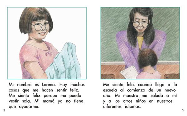 Interior spread #1 for Me siento feliz by Barbara Flores; Elena Castro; Eddie Hernández and Michael Ramirez