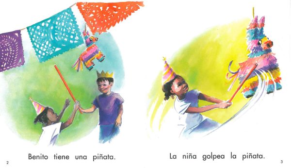 Interior spread #2 for La fiesta de la piñata by Mimi Chapra and Christy Hale