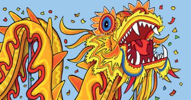 Front cover for El desfile del dragón dorado by Anastasia Suen and Priscilla Burris