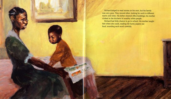 Interior spread #1 for Richard Wright and the Library Card by William Miller and R. Gregory Christie