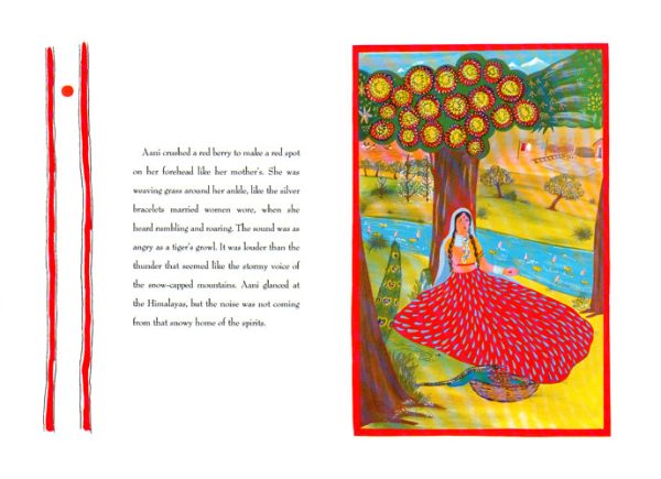 Interior spread #2 for Aani and the Tree Huggers by Jeannine Atkins and Venantius Pinto