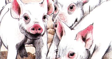Front cover for The Three Piglets by Elena Castro; Barbara M. Flores; Eddie Hernández and Michael Ramirez