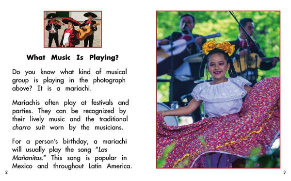 Interior spread #1 for The Mariachi Is Here by Barbara Flores; Elena Castro; Eddie Hernández