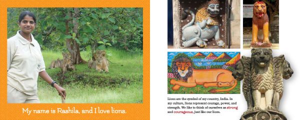 Interior spread #1 for The Lion Queens of India by Jan Reynolds and Jan Reynolds