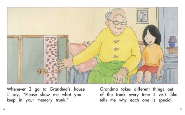 Interior spread #3 for The Memory Trunk by Barbara Flores; Elena Castro; Eddie Hernández