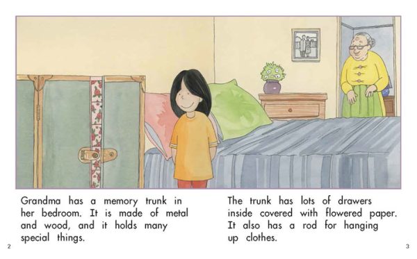 Interior spread #2 for The Memory Trunk by Barbara Flores; Elena Castro; Eddie Hernández