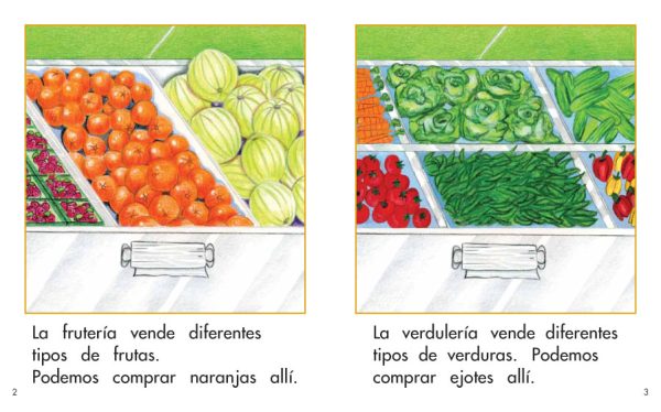 Interior spread #2 for El supermercado by Elena Castro; Barbara Flores; Eddie Hernandez and Michael Ramirez; Mary Ramírez-Greene