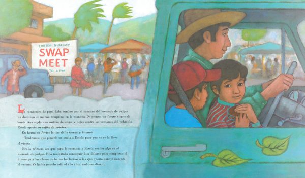 Interior spread #2 for Estela en el mercado de pulgas by Alexis O'Neill and Enrique O. Sanchez