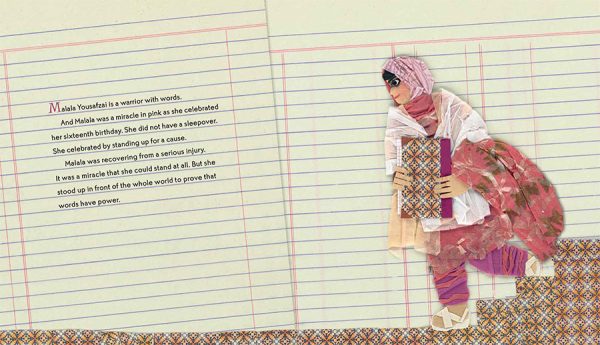 Interior spread #1 for Malala Yousafzai by Karen Leggett Abouraya and Susan L. Roth