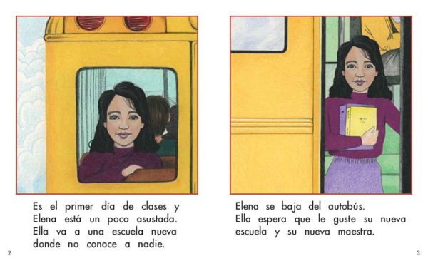 Interior spread #2 for La escuela nueva de Elena by Barbara Flores; Elena Castro; Eddie Hernández