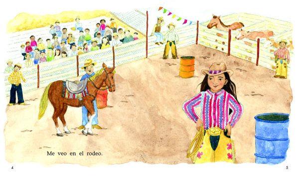 Interior spread #1 for Me veo en el Rodeo by Emmi Herman and Claire Louise Milne