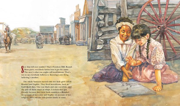 Interior spread #1 for The Legend of Freedom Hill by Linda Jacobs Altman and Cornelius Van Wright; Ying-Hwa Hu