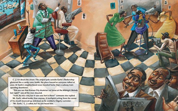 Interior spread #3 for Sweet Music in Harlem by Debbie Taylor and Frank Morrison