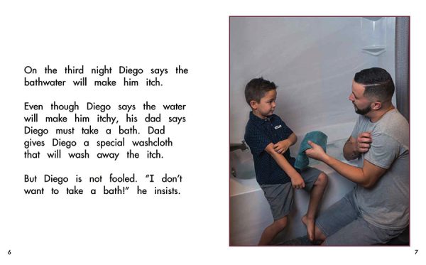 Interior spread #3 for I Don't Want a Bath! by Barbara Flores; Elena Castro; Eddie Hernández